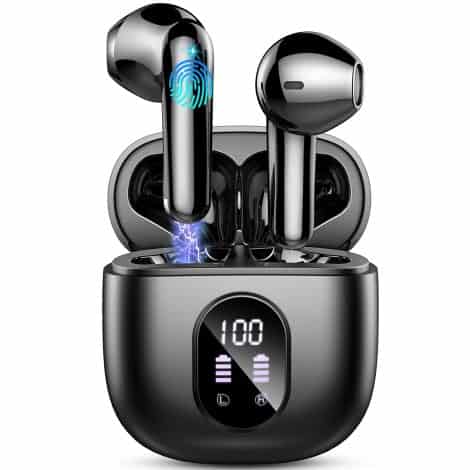 2023 Waterproof Bluetooth Earbuds with Mic, USB-C, and 50-hour battery, delivering exceptional sound quality.