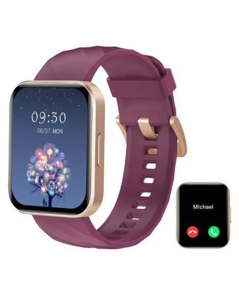 RUIMEN Smart Watch for Women and Men: Stylish smartwatch with call function, fitness tracker, heart rate monitor, and sleep tracker. Waterproof for Android and iOS.