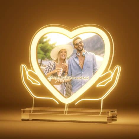 Customized Neon Heart Lamp with Photo – Ideal Valentine’s Gifts for Her, Women, and Couples