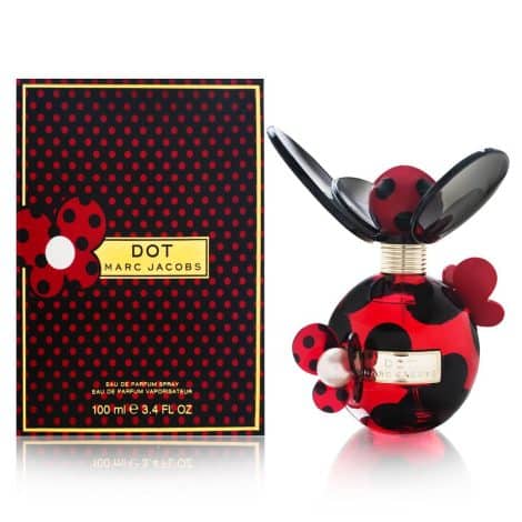 The British-targeted paraphrased product name could be: “Marc Jacobs Dot Perfume for Ladies, 100 ml.”