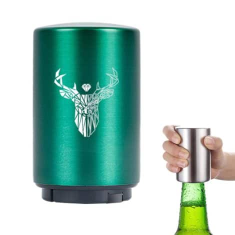 Green Flower Novelty Bottle Opener: Effortlessly open bottles with this magnetic, automatic tool – a perfect gift for men!