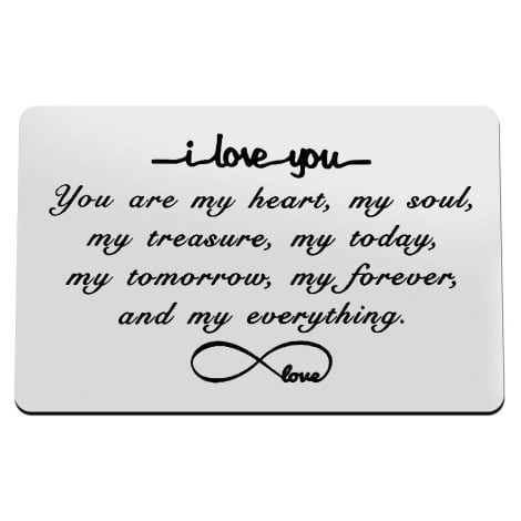 Personalized Wallet Insert Card: Eternal Love Couples Gift. Perfect for Anniversaries, Birthdays, Valentine’s and Christmas.