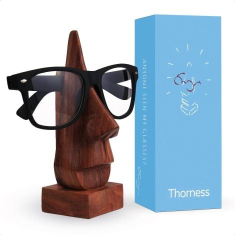 Ethically sourced wooden glasses holder, hand finished, gift packaged for home or office use. Perfect for any occasion.