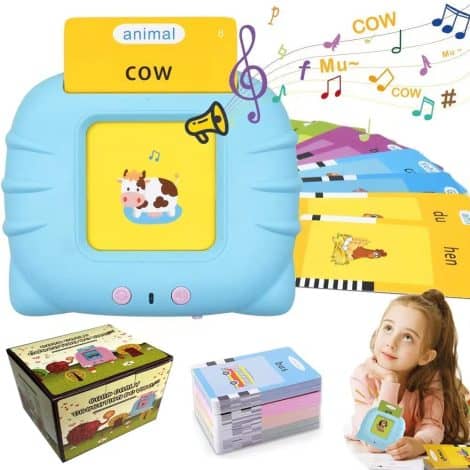 Updated version of KEEPWISH® Talking Flash Cards Educational Toys with 224 Words for Toddlers, perfect for kids. Ideal Christmas or birthday present.