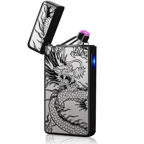 Cool Flameless X-lite Lighter – Rechargeable USB Electric Lighter for Men, Windproof Dragon Design. Perfect gift for Christmas or birthdays.