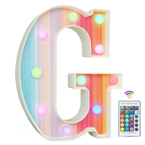 Vibrant Glow Letters, LED Alphabet Lights with 16 Color Changing Options. Perfect for Birthdays and Celebrations.