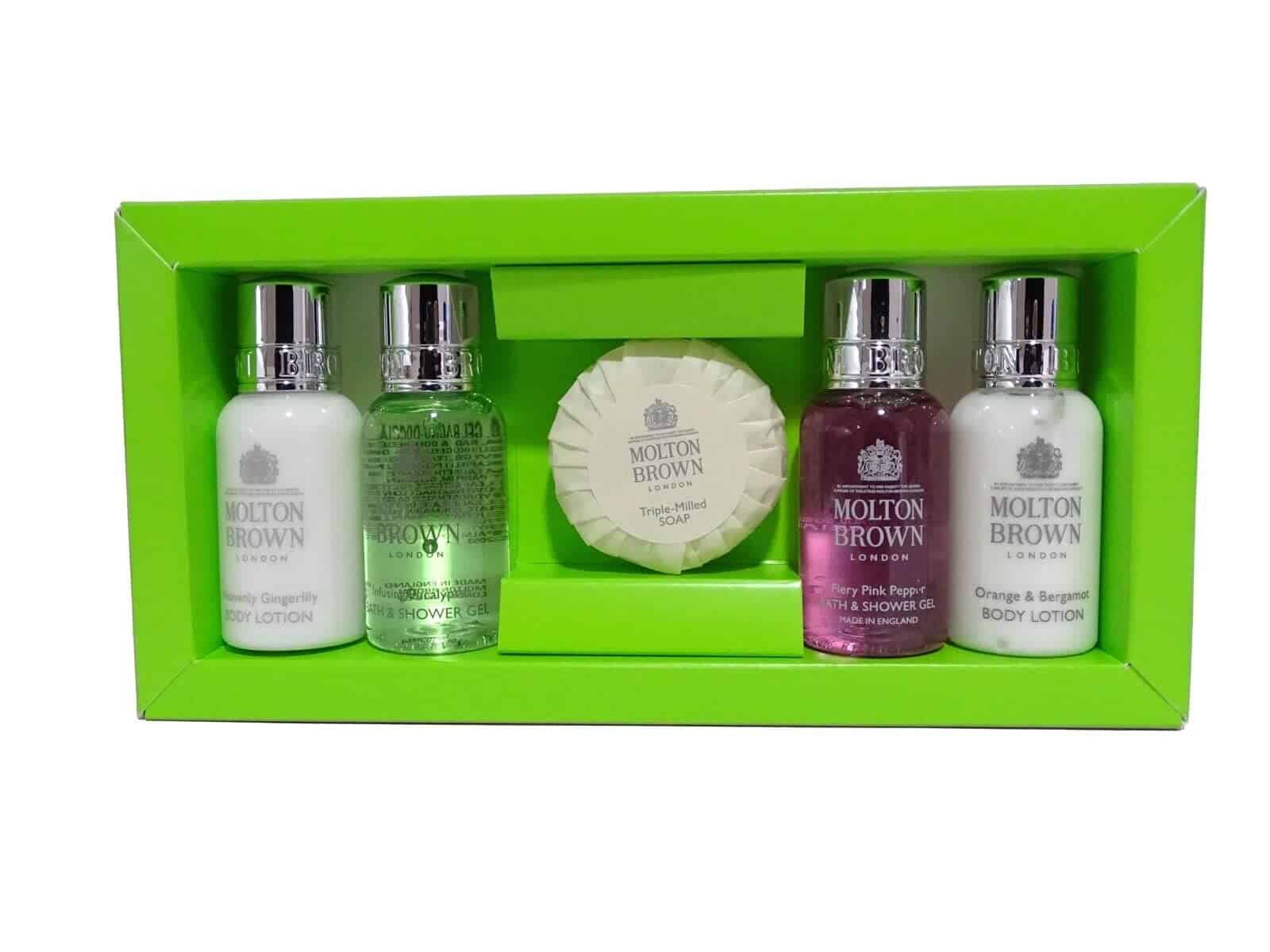 MB Gift Set 5 Pc Ladies/Mens Travel Set Bodywash, Body Lotion & Soap Set