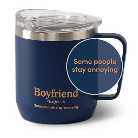 VAHDAM, Stainless Steel Boyfriend Mug – Perfect Christmas or Birthday Gift for Him – 10oz.