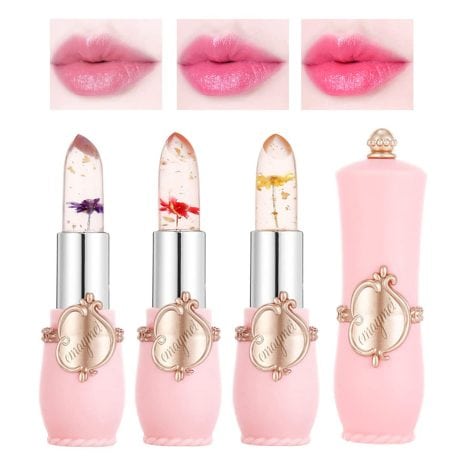 3-pack of Clear Flower Jelly Lipsticks that nourish, moisturize, protect, and repair lips. Ideal gift for teenage girls.