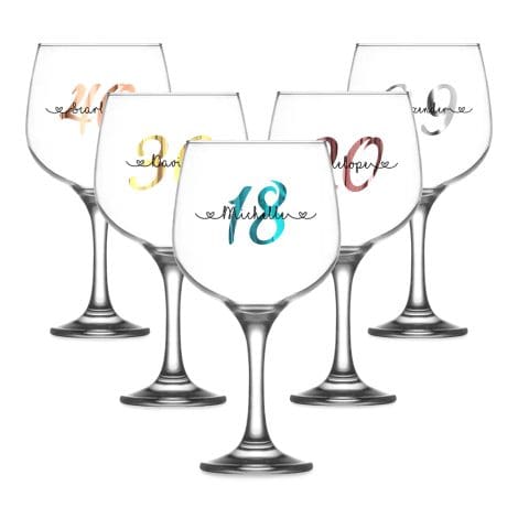 Personalized Birthday Gin Glass – A perfect gift for women of any age, ideal for parties or special occasions.