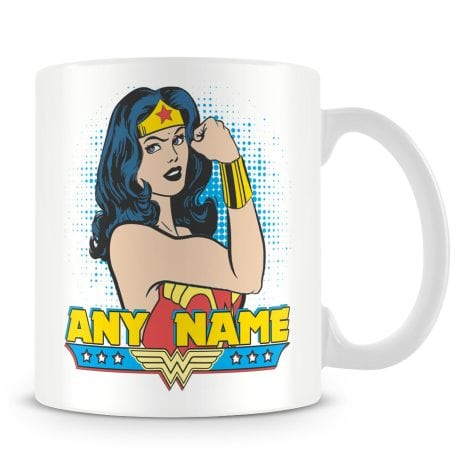 Customizable Wonder Woman cup with your name on it – MUGGZ Personalized Name Mug and Superhero Cup.