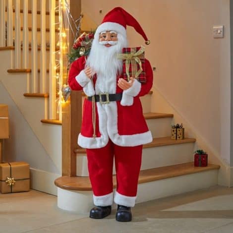 Marco Paul Giant Santa Xmas Decor, 118CM Classic Xmas Home Decor, Plush Fabric, 110 x 42 x 26 cm.