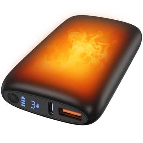 TriPole Hand Warmer: High-capacity Power Bank with Pocket Heater, Ideal for Outdoor Sports and Winter Gifts.