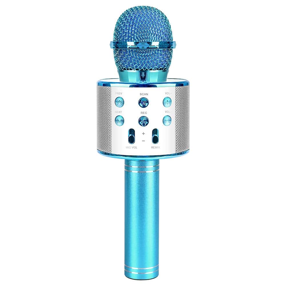 Microphone for Kids, Wireless Microphone Toy for 4-9 Year Old Boy Kid Microphone Machine for Girl Home Party Gift for 5-10 Year Old Kids Girl Birthday Present Age 6 7 8 Girl Children Blue MIC