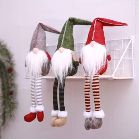 Leipple Gnome Christmas Ornaments – Handmade Swedish Tomte Gnomes for British Festive Decor. Set of 3.