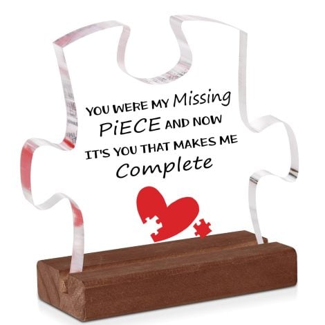 Funny Romantic Puzzle-Shaped Plaque: Ideal anniversary, Valentine’s, birthday, or Christmas gifts for your partner, girlfriend, boyfriend, wife, or husband.