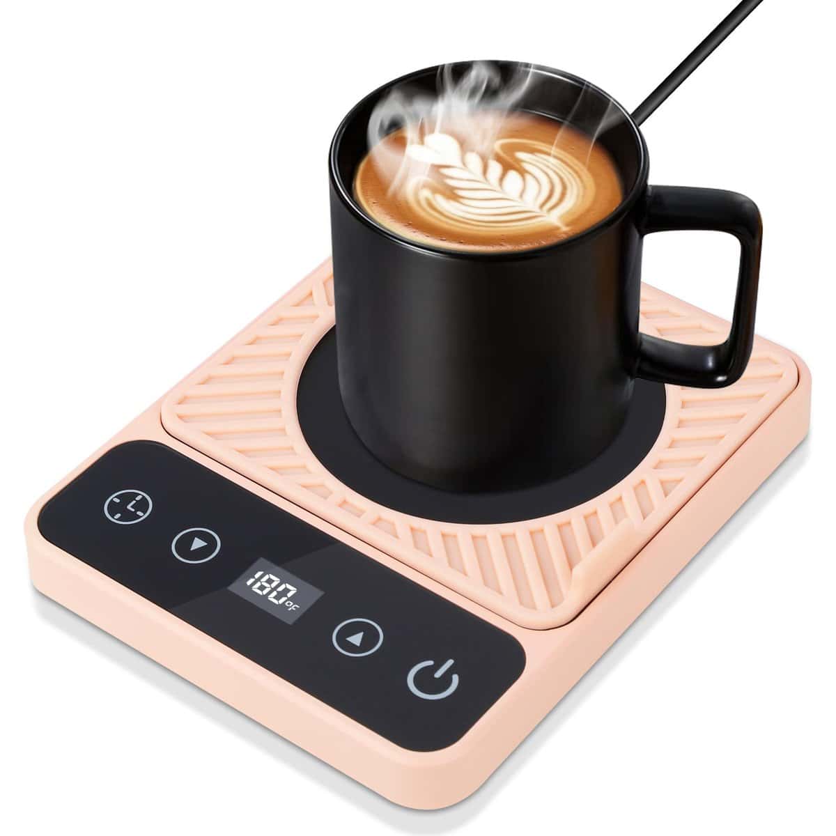 Wuffove Coffee Mug Warmer - Smart Cup Warmer for Home& Office Desk Gifts, Electric Beverage Warmer with Timer & LED Backlit Display, 9 Temp Settings, 1-9H Auto-Off Timer for Coffee, Tea, Milk