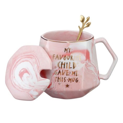 Phitihui Marble Ceramic Coffee Cup Sets, a Quirky Mug Gift with Love from Your Favorite Child, Perfect for Parents and Grandparents.