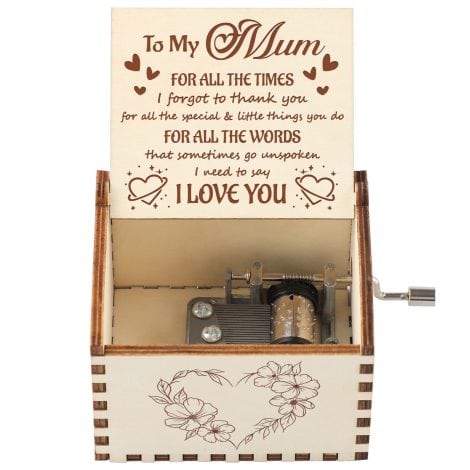 Blumuze Mum Gifts: Wooden Music Box Presents – Daughter/Son’s Mum Birthday, Christmas, Anniversary, Mothers Day.