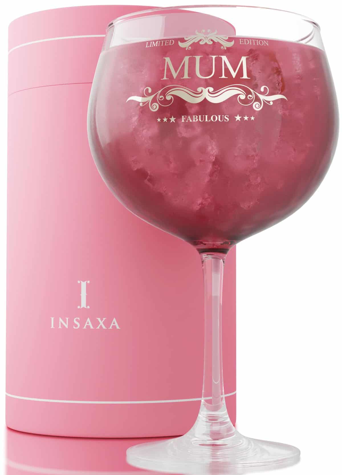 Insaxa Gifts for Mum Fabulous Mum Large Gin Balloon Glass (730ML) Mum Gifts Mum Christmas Gifts for Mum Presents for Mum Birthday Gifts Mothers Day Gifts