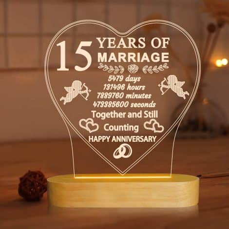 Romantic 3D light with heartfelt message, perfect anniversary gift for your beloved Wife or Husband.