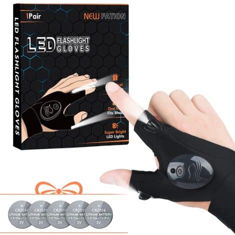 Men’s rechargeable gloves with LED lights – perfect Christmas stocking fillers for the man who has everything.