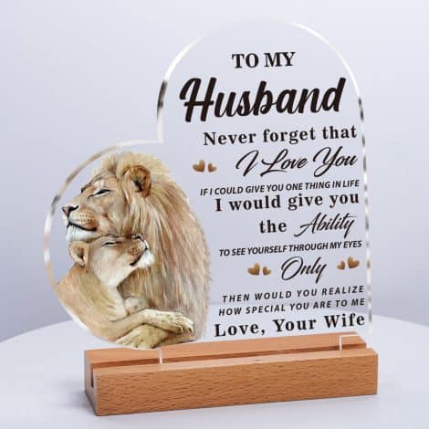 Christmas gifts for husbands, romantic plaque, ideal wedding anniversary or engagement presents for British couples.