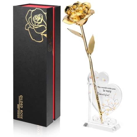 Real 24K Gold Rose – Unique and Genuine Hand-Dipped Golden Rose for Special Occasions.