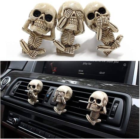 Fun and stylish car air freshener clips with cute skull designs, perfect for adding a touch of flair. Great dad gift!