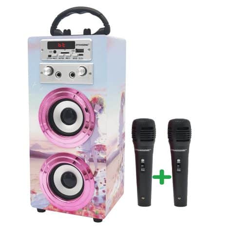 DYNASONIC (3rd Gen) Karaoke Microphone – Perfect gift for kids, especially girls, with Bluetooth speaker. (Model 17)