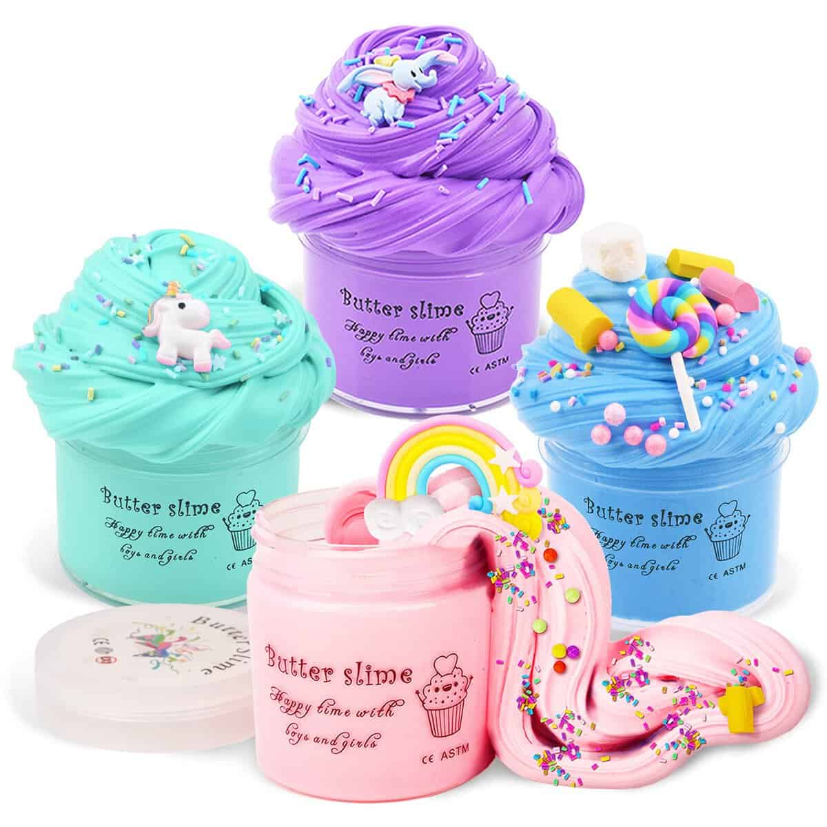 Toys Gifts for 6 7 8 9 10 Year Old Girls Boy, Kids Gift Fluffy Slime Kit Toy for Girl Age 5-12 Putty Slimes Set Craft Kits Gift for Girls 5 6 7 8 9 11 Years Old Boys Birthday Gifts Stress Toys for Kid