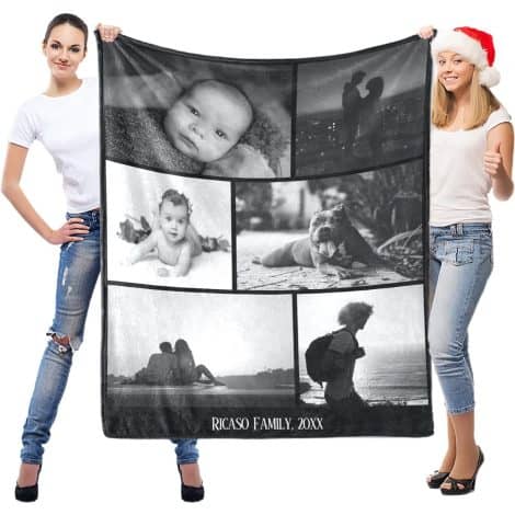 LNM Customized Presents for Him and Her – Personalized Blanket for Grown-Ups, Photo Blanket with Customized Design. Personalized Gifts for Birthdays, Christmas.