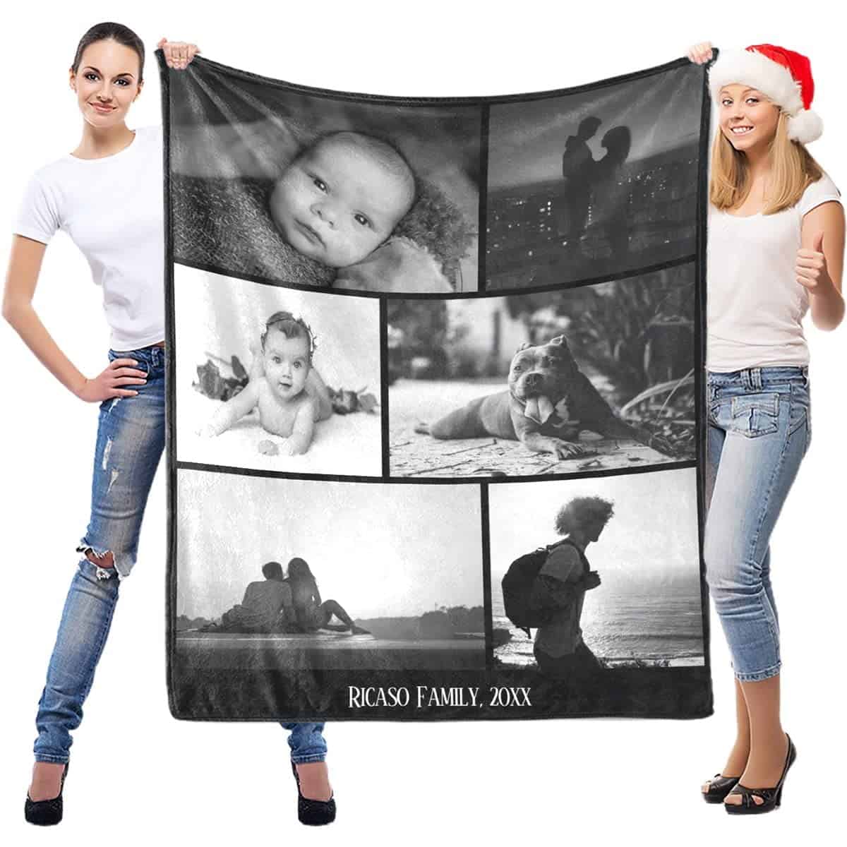 LNM Personalised Gifts for Women and Men, Personalised Blanket for Adults, Personalised Photo Blanket, Custom Blanket with Photos, Personalised Women Gifts for Birthday, Christmas