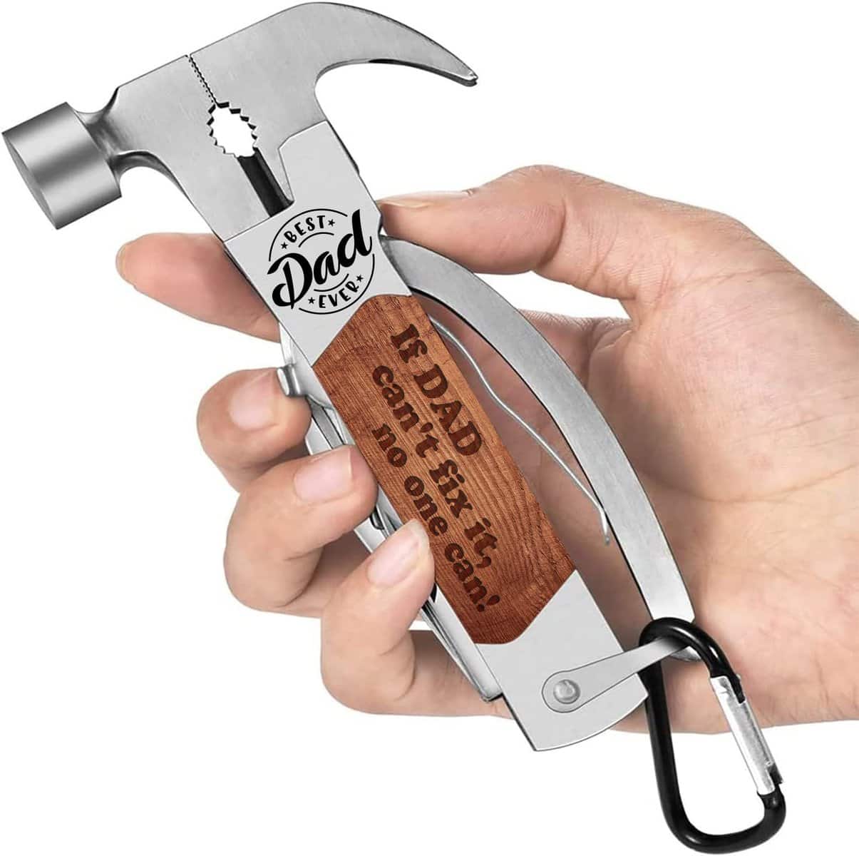 Gifts for Dad Papa Father Stepdad, Best Dad Christmas Gifts, Unique Birthday Daddy Gifts from Daughter Son, Papa Gifts Ideas Mini Hammer with Pliers Screwdrivers Bottle Opener for DIY Outdoor Camping