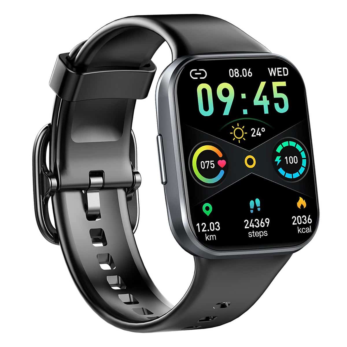 Smart Watch for Men Women, 1.69" Fitness Watch with Heart Rate Sleep Monitor/Step Counter, 2023 Fitness Tracker Smartwatch with 25 Sports Modes, IP68 Waterproof Activity Trackers for iOS Android-Black