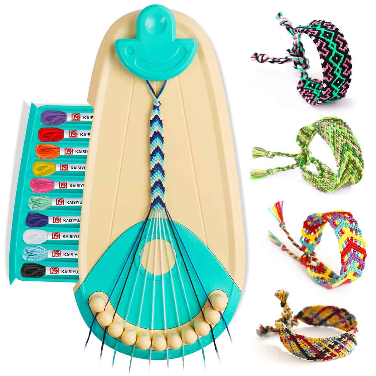 Friendship Bracelet Making kit,Arts and Crafts for Kids Ages 8-12,DIY Bracelet Making Kit with 20 Pre-Cut Threads,Birthday Gifts for Girl Ages 6 7 8 9 10 11 12 Year Old Kids Travel Activity Set