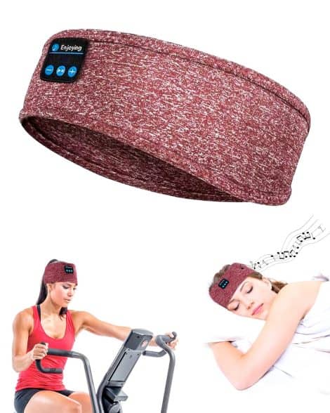 Wireless Bluetooth Sleep Headband with Ultra-Thin HD Stereo Speakers, ideal for side sleeping. Perfect for relaxation and personalized gifting. (Red)