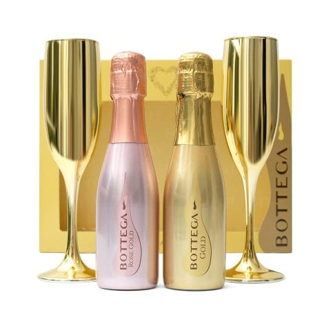 Luxury Bottega Prosecco Gift Set with Bottega Rose Gold, Bottega Gold Prosecco DOC, and mini Prosecco bottles perfect for gifting.