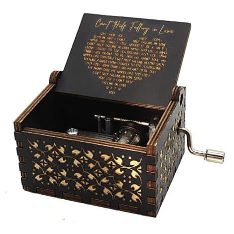 CAMKONG Vintage Wooden Hand Crank Music Box – a charming Christmas or anniversary gift for her.