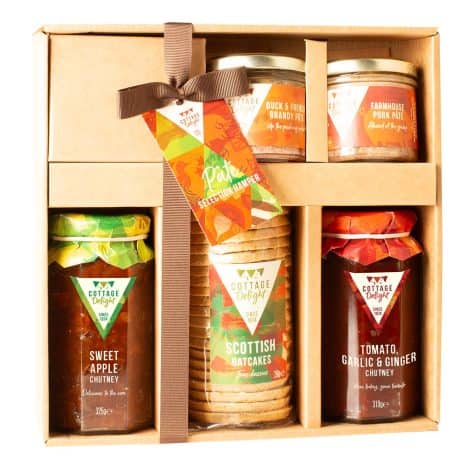 The Pate Lover’s Hamper – A Delectable Collection of Savory Biscuits, Pates, and Chutneys by Cottage Delight.