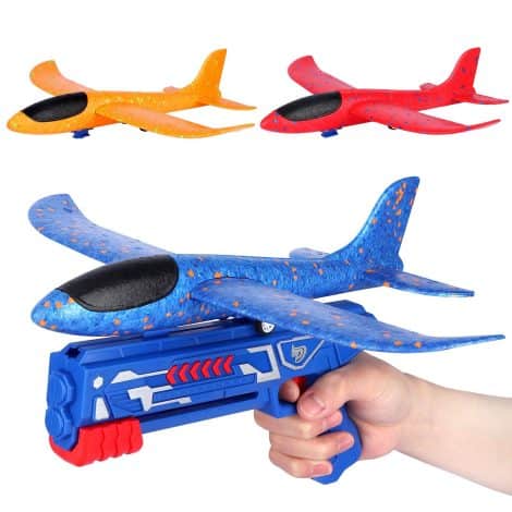 Foam Flyer Gun: Fun indoor/outdoor shooting game, ideal gift for kids aged 3-12. Perfect stocking filler.