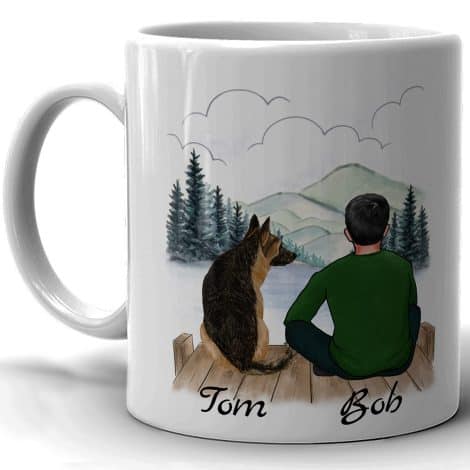 White 4GIFTSAKE Boy Dog Coffee Mug: Personalized with a quote, perfect gift for dog owners and animal lovers. Ideal for kitchen décor and gifting.