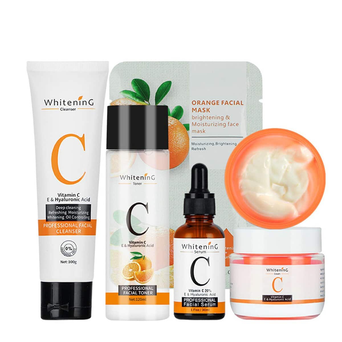 Skincare Gifts for Teenage Girls,Vitamin C Serum for Face,Pamper Sets for Women Gifts,Facial Kit for Anti-Aging, Skin care Sets&Kits Includes Cleanser-Essence Serum-Toner-Cream-Mask(5PCS)