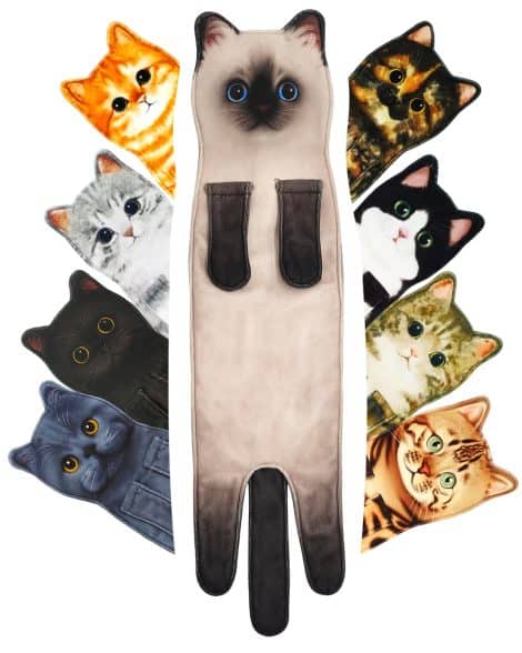 Siamese Cat Hand Towels – Quirky bathroom and kitchen towels, perfect for cat lovers and new home gifts.