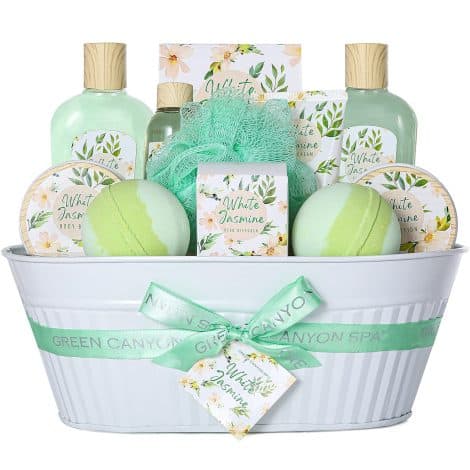 Luxury 12pcs Jasmine Home Spa Set – Perfect Mum Gift: Shower Gel, Bath Salt, Body Lotion, Pamper!