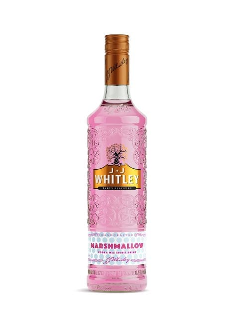 J.J Whitley Marshmallow Vodka, a delicious British vodka with a hint of marshmallow flavor, in 70cl bottle.