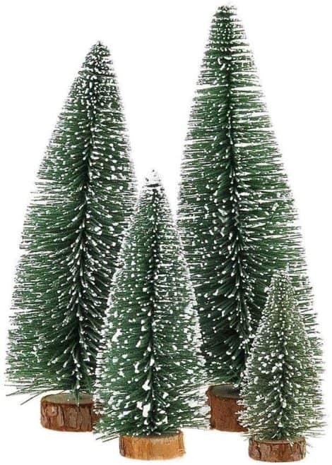 Small Christmas tree with mini ornaments, perfect for table decoration at your Christmas party. (Green-4PCS)