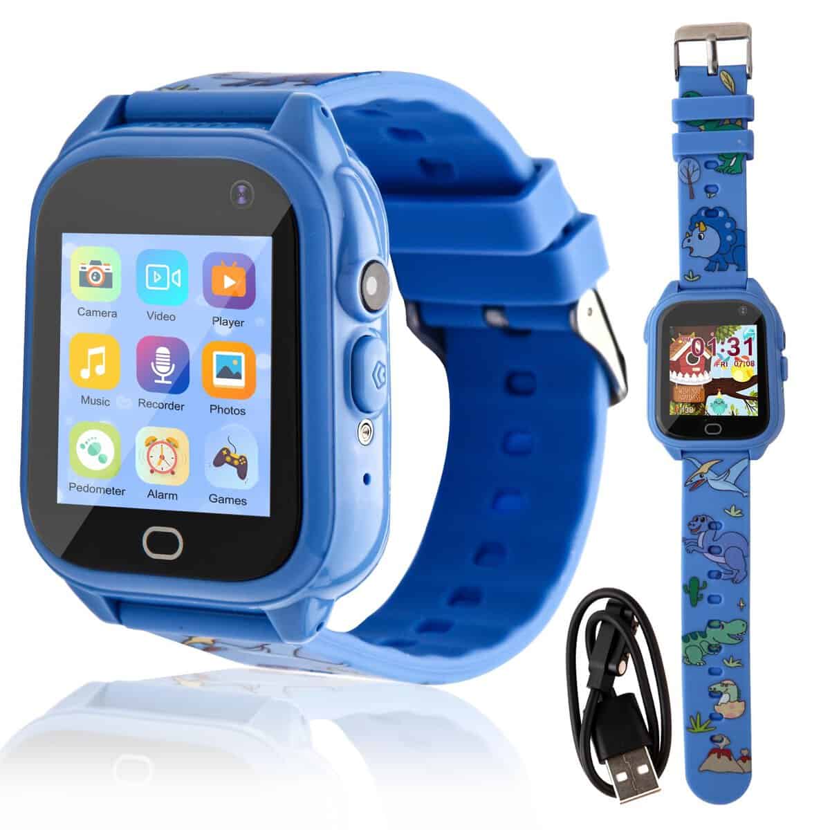 MUSUNFE Kids Smart Watch for 3-10 Year Old Boys, with 26 Puzzle Games HD Touch Screen Camera Music Pedometer Alarm Birthday Christmas Toy Gifts for 3 4 5 6 7 8 9 10 11 12 Year Old Boys Girls (Blue)