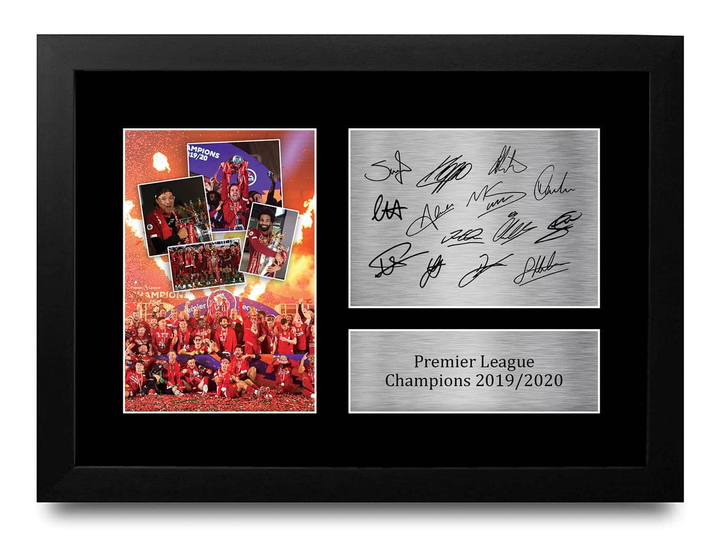 HWC Trading FR A4 Liverpool Premier League Champions 2019/2020 Gifts Printed Signed Autograph Pictures for Football Fans and Supporters - A4 Framed