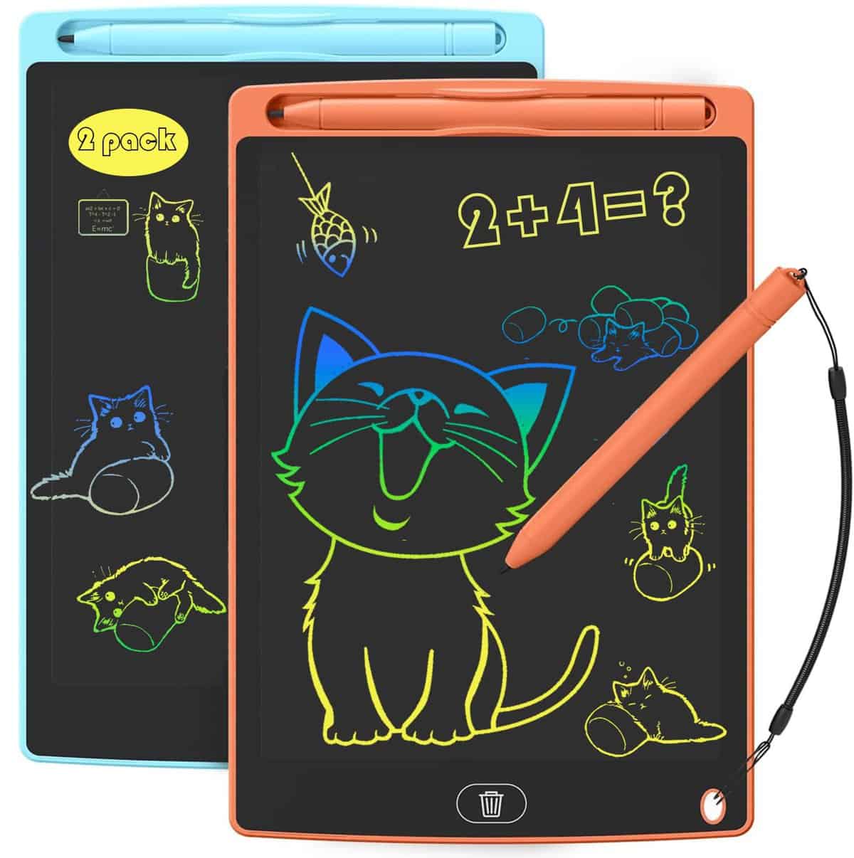 2 Pack LCD Writing Tablet Kids - 8.5 Inch Doodle Pad Travel Toy, Portable Drawing Tablet, Etch Sketch Doodle Board, Erasable Drawing Pad, Learning Toy Gift for 2-7 Years Old Girl Boy Toddler Adult